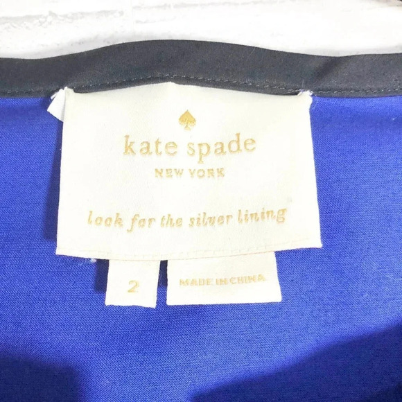 Kate Spade Blue Black & White Color Block Fit & Flare Dress Women's Size 2 - Picture 5 of 10